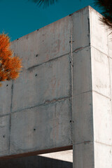 Reinforced concrete structures in a public space in Zaragoza, Spain.