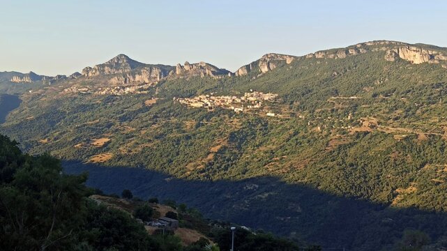 Landscape of two Sardinian villages in the mountains