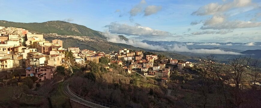 Landscape of Lanusei, small village in Ogliastra