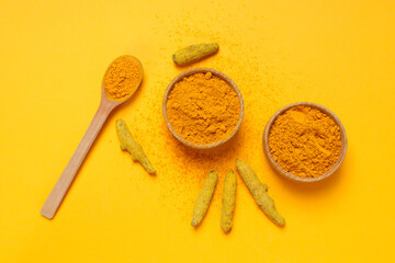 Fragrant seasoning - turmeric, one of the main ingredients in Indian curry