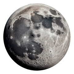 the moon on a transparent background For decorating projects easily. generative AI