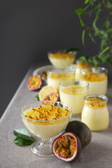 Concept of delicious food - Passion fruit mousse