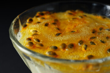 Concept of delicious food - Passion fruit mousse