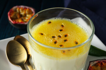Concept of delicious food - Passion fruit mousse
