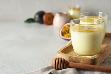 Concept of delicious food - Passion fruit mousse