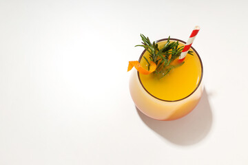 Orange cocktail, concept of fresh delicious summer citrus cocktail