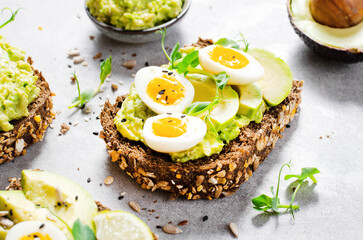 Avocado and Quail Egg Toasts, Healthy Snack or Breakfast