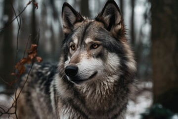 Wolf Animal, Grey. Generative AI