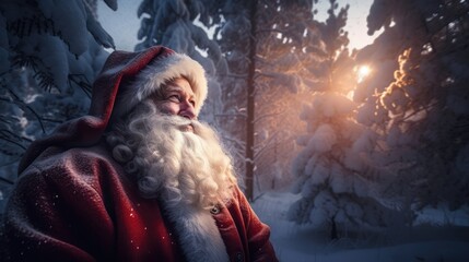 Happy Santa Claus. Created with Generative AI.