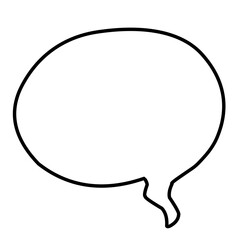 Spech bubble ouline black color illustration