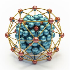 Structure of an isolated atom's nucleus ,Generative AI.