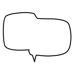 Spech bubble ouline black color illustration