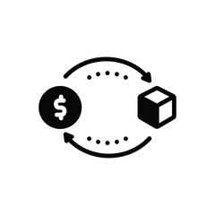 Black solid icon for trades 