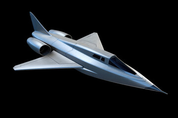 Fototapeta na wymiar A Long, Narrow Spaceship With A Pointed Nose And Sleek Wings. Generative AI