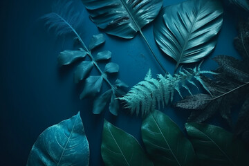 Collection of tropical leaves. Generative AI	