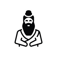 Black solid icon for saint  