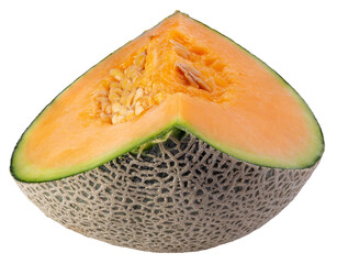 Melon and Slice of melon isolated on a transparent background