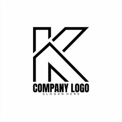 K letter vector logo design. Real estate logo.