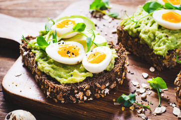 Avocado and Quail Egg Toasts, Healthy Snack or Breakfast