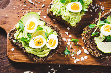 Avocado and Quail Egg Toasts, Healthy Snack or Breakfast