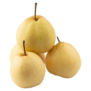 Fresh Chinese pear fruit isolated on a transparent background