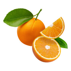 fresh orange fruit isolated on alpha background