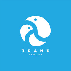 Naklejka premium Abstract circle two bird logo design template