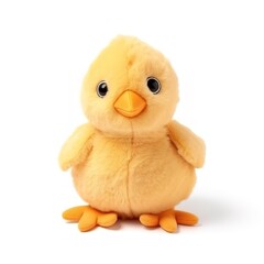 Cute chicken plus toy animal toy with white background, animal doll with Generative AI
