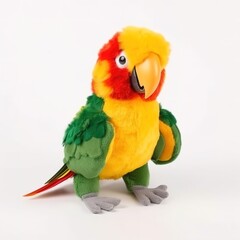 Cute parrot plus toy animal toy with white background, animal doll with Generative AI