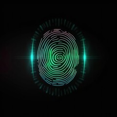 Fingerprint, security access with biometrics identification. ,Safety Internet Concept. Ai generated