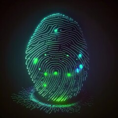 Fingerprint, security access with biometrics identification. ,Safety Internet Concept. Ai generated