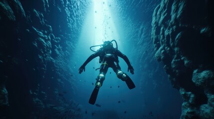 Discovering the Wonders of the Underwater World: Scuba Diver Exploration. Generative ai