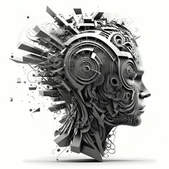 Gear Head 3D Business Concept. Generative AI