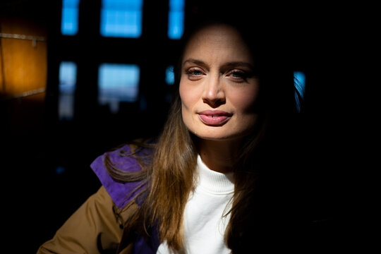 Woman smiling in the sunshine