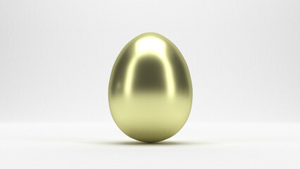 3D realistic matte Golden Easter Egg, shiny, golden, Easter eggs isolated on white background