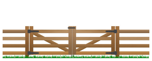 realistic wooden fence and green grass isolated. eps vector © coolvectormaker