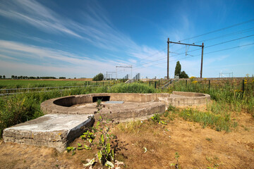Remains of a gunshot dome from world war 2 in the Zuidplaspolder in Moordrecht in the Netherlands