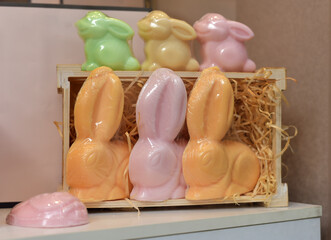 Easter. Soap in the form of rabbits