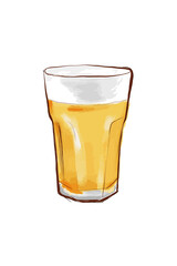 ビールの手書き油彩風透過イラスト