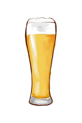 ビールの手書き油彩風透過イラスト