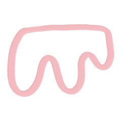 aesthetic shape with pink color in oil paint style 