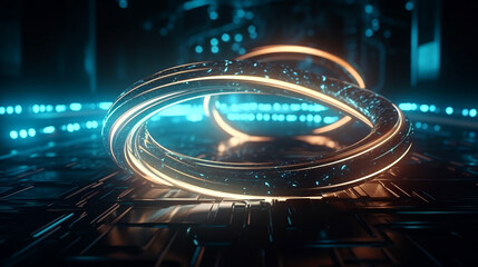 Technology line light. Generative AI	