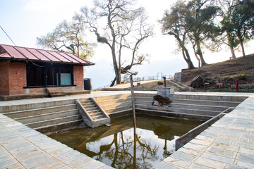 Indrasthan Temple and Indradaha Pond in KaluPande Hills, Chandragiri, Kathmandu, Nepal