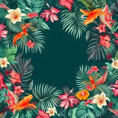  Watercolor floral frame illustration, Generative AI © PixelPusher