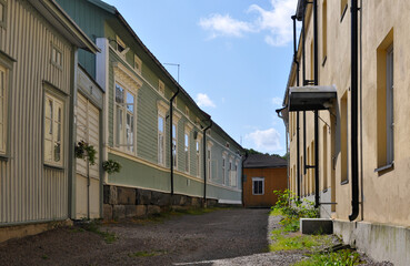 Old wooden houses in summer