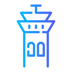 airport tower gradient icon