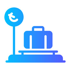 luggage scale gradient icon