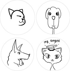 icons with dogs and cats
