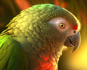 Beautiful parrot portrait. Created using generative ai tool.