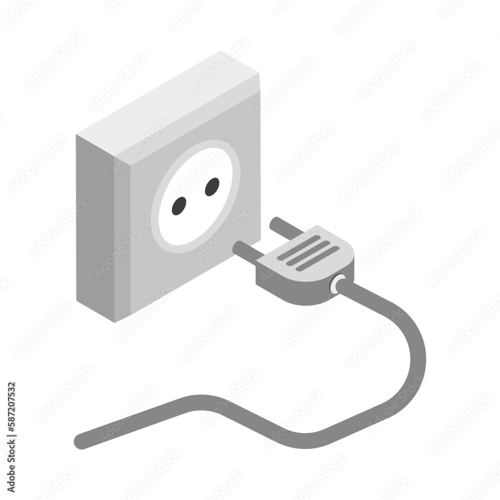 Poster isometric electric socket